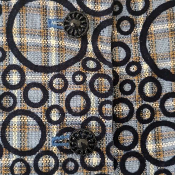 Handmade Geometric Velvet Swing Vest Sleeveless Top sz S - Picture 5 of 7